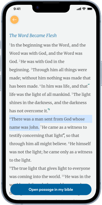 App screenshot featuring Bible study
